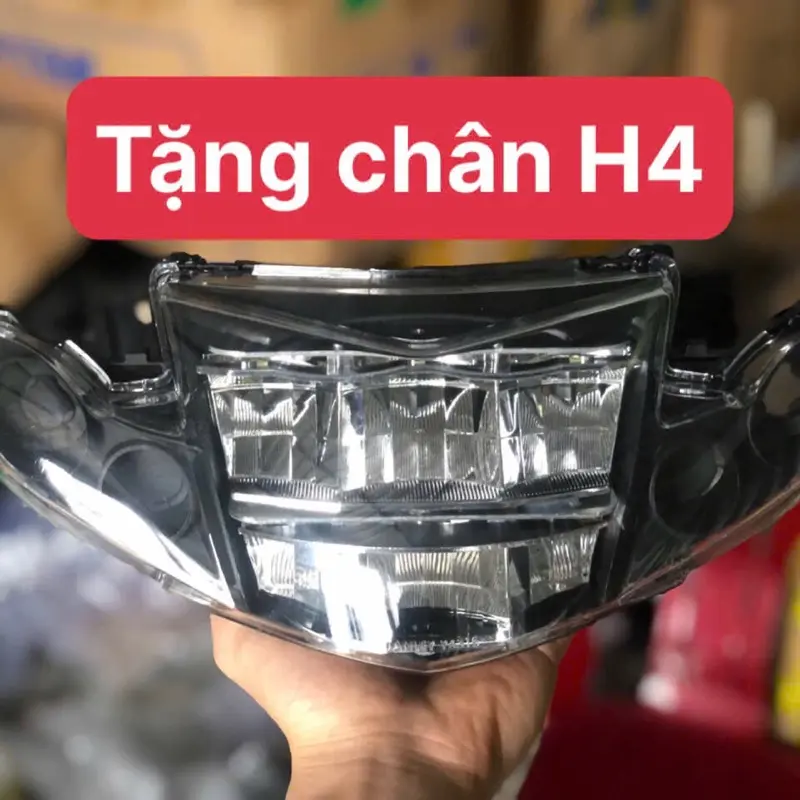 Đầu đèn 2 tầng Sirius mẫu FULL ĐEN ( không dùng được ốp zin ) dùng ốp sihelo đĩa tặng chân H4