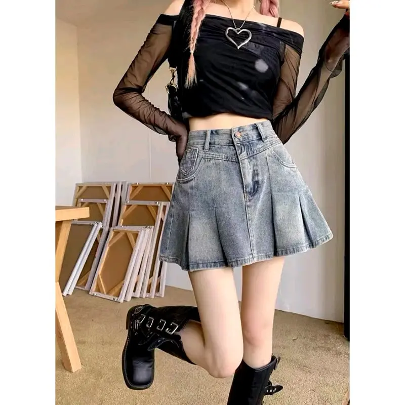 Chân váy jeans xòe kèm lót siêu xinh