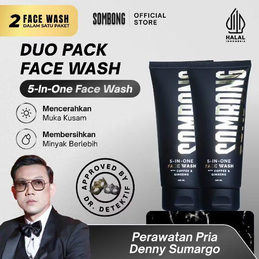 Sombong Double Defense Face Wash 5-in-1 dengan Coffee & Ginseng & Barrier Care Ceramide NP 100ml