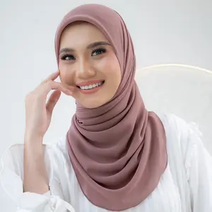 Ahyana Hijab Segiempat Oval Babydoll 130x130cm Lembut Halus Ironless Hijab Malay Terbaru 2024 Hijab Wanita Trendy Syari