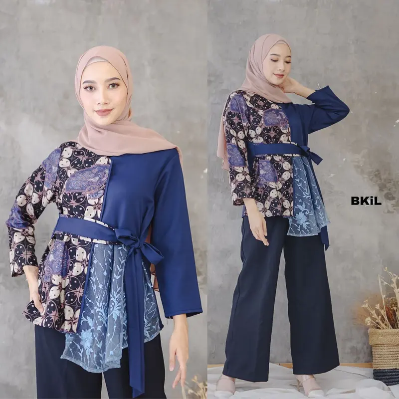 Baju batik wanita kantor Terlaris size m L Xl 3
