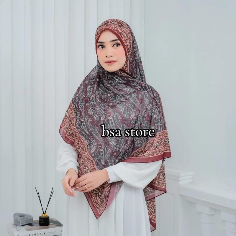HIJAB PASHMINA DIGITAL PRINTING PAISLEY SERIES / PASMINA MOTIF MODEL TERBARU / HIJAB PASMINA CERUTY BABYDOLL PREMIUM MOTIF - Muslim 2