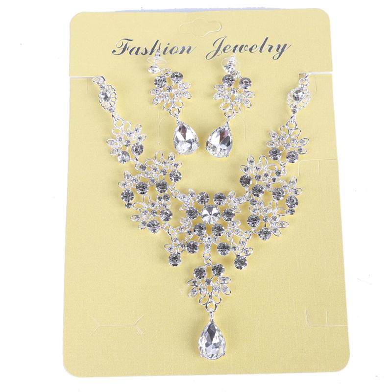 Product Introduction of 3PCS Bridal Necklace Earring Set Wedding Jewelry Set Women's Neck Chain Tear Drop Pendant Necklace Earring Set Can be Used for Anniversary Wedding Mother's Day Gift 16