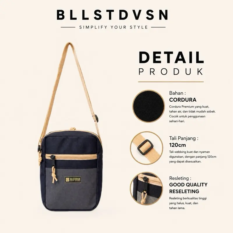 SLINGBAG BLLSTDVSN [PB001] Series Edition - Tas selempang Pria - Bahan cordura