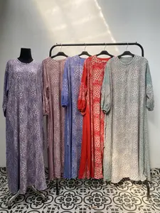 Gamis Olivia Rosiana by Bosami Batik Pekalongan Elegan Nyaman dengan Resleting Jepang dan Tali Samping Bahan Rayon Santung Premium 5 Pilihan Warna