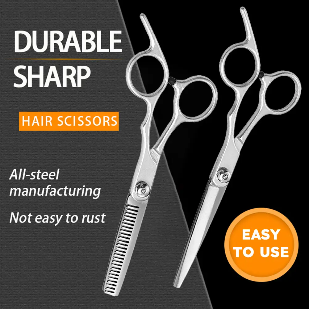Gunting Potong Rambut Stainless Penipis Sasak Flat 6 inch Salon Barbershop Pangkas Rambut