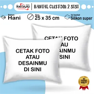 Bantal Foto custom 25x35 cm 2 sisi Bantal Souvenir Kado
