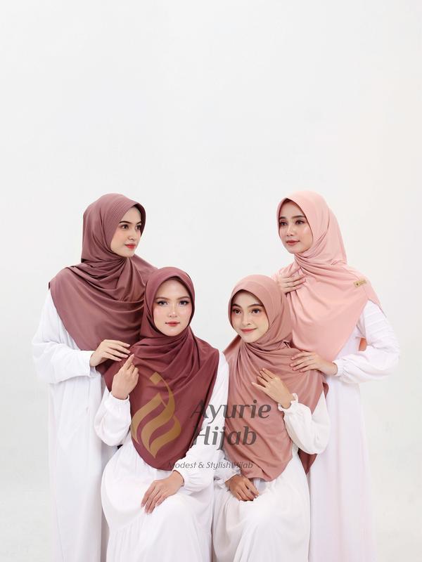 AYURIE - Mala Instan Hijab Ped Syar'i Jersey Premium Oval Simpel langsung Slup Kerudung Nyaman Adem Anti Ribet Mulsim Khimar Sporty 0