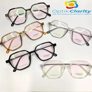 Kacamata Hirohito Eyewear 5017 Frame Plastik Titanium Black Gold Silver Lens Photocromic Bluecromic - Blueray, Lensa Glasses