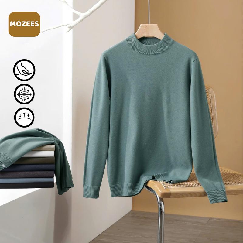 Mozees Áo Len Nam Cổ 3 Phân Chất Liệu Len Mềm Mịn Mặc Ấm Áp Cho Mùa Đông AL-3P