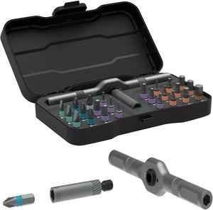 24in1 マグネット式ラチェットドライバーセット コンパクト多用途ツールキット 精密機器・自転車・家具・PC修理用 携帯に便利なDIY工具セット