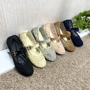 Sepatu Flat Wanita Motif Terbaru / Flatshoes Wanita 2025 Renda / Sandal Wanita Kekinian (COD)