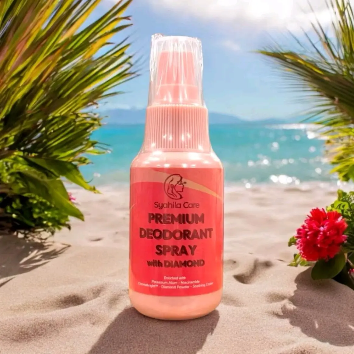 Premium deodorant spray with diamond by syahila care