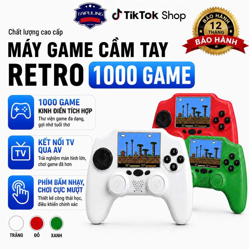 Máy Chơi Game Cầm Tay H20 Màn Hình HD 3.5 Inch Tích Hợp 1000 Trò Chơi Cổ Điển Hệ Thống 8 Bit