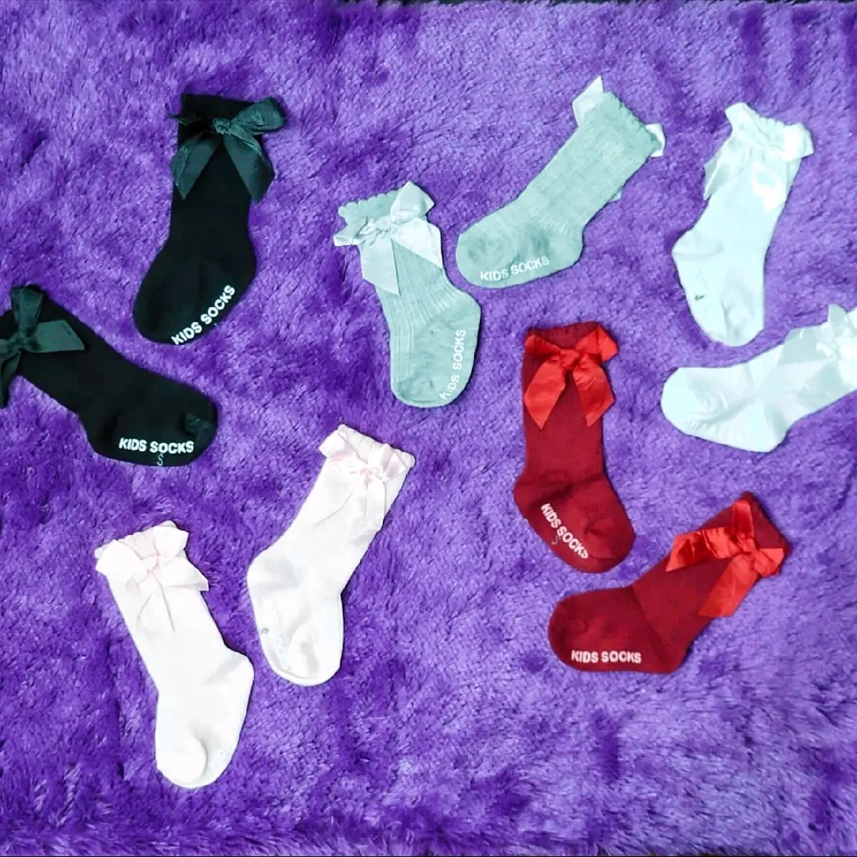Kaos kaki selutut bayi perempuan anti slip/kaos kaki panjang bayi korea/kaos kaki model pita lucu Fashion