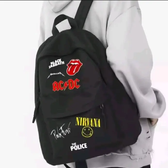 Tas ransel  Selempang Hitam pria/tas sekolah Smp bahan Canvas Slingbag Karakter Backpack 0