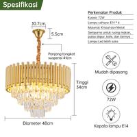 Gambar GOGEOUS  lampu gantung ruang tamu 50CM minimalis aesthetic hias kristal COD A-107 - A-3warna dari GOGEOUS HOME Kab. Tangerang 5 Tokopedia