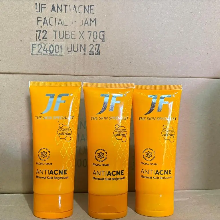 (Paket 3 PCS) JF Anti Acne Facial Foam 70 gram (Sabun Cuci Muka Jerawat)