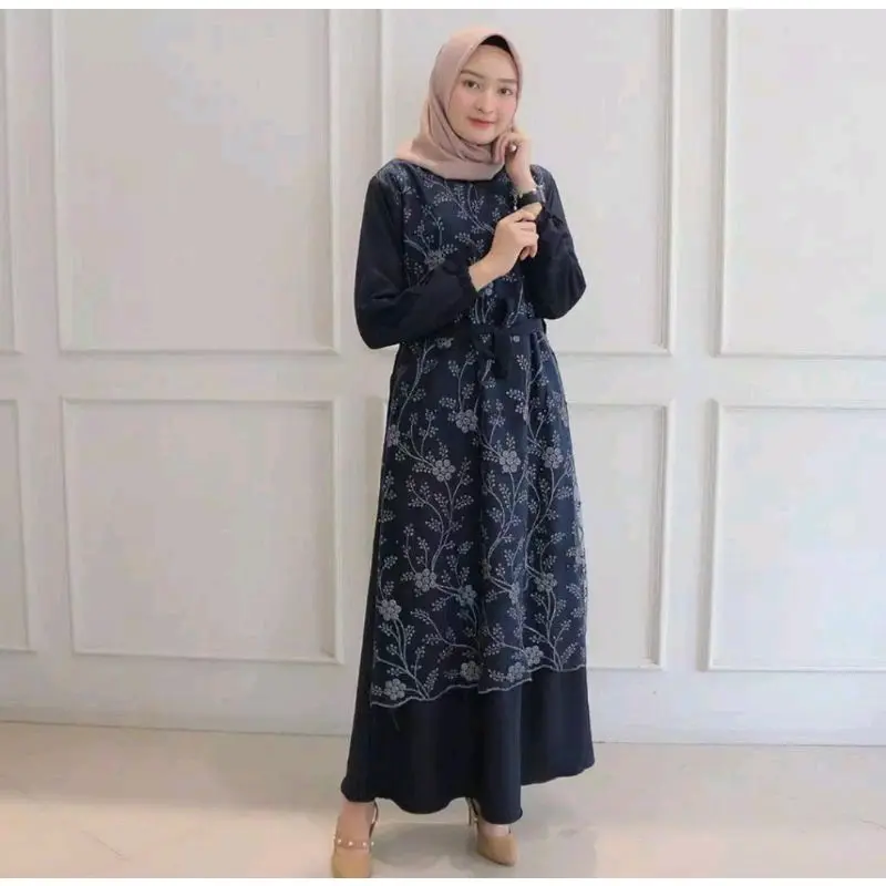 GAMIS BRUKAT TILE  MUTIARA GAMIS WANITA TERBARU PAKE TALI