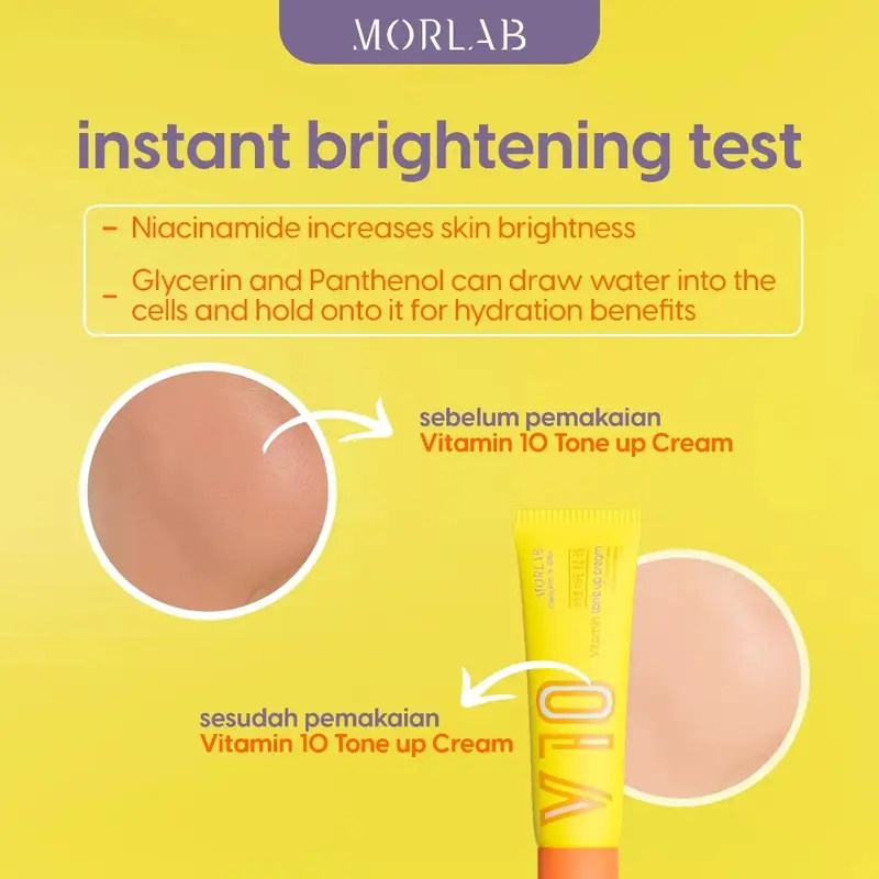 MORLAB-PAKET COMBO(1 PCS  V10 Vitamin Tone Up Cream +1 PCS NOURISHING ACNE) | Mencerahkan,Pelembab,Wajah, Anti-Aging No Alcoho & Fragrance 6