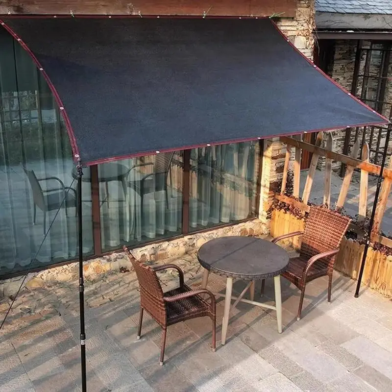 Malla Sombra 6x4m 98% Bloqueo UV – Tela Resistente con Ojales y Cuerda – Para Jardín, Patio, Estacionamiento – Negro - Foto 5