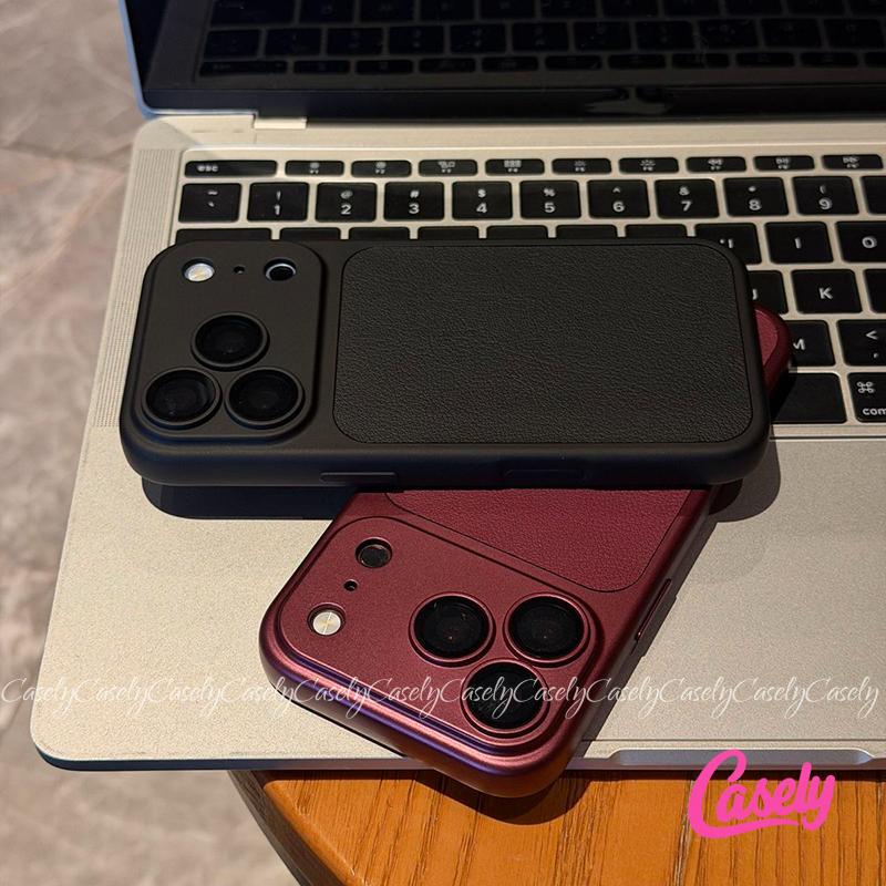 Ốp Lưng Cho IPhone 15 17 18 13 16 12 14 Pro Max 16 12 14 15 13 17 PRO 16 15 14 Plus Chống Va Đập Bao Bọc Toàn Thân Cửa Sổ Lớn Vân Da Ghép Màu Đơn Sắc Tối Giản