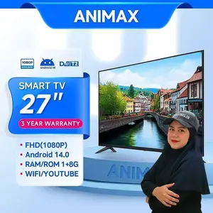 [Exclusive minci.channelin ]ANIMAX 27 inch TV LED  Android 14.0 FHD Ready Televisi Lcd /netflix/ Google play HDMI garansi youtube smart TV 27 inch youtube