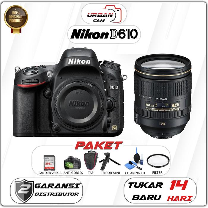 Jual Nikon D610 Kit AF-S FX NIKKOR 24-120mm f4G ED / Nikon D610