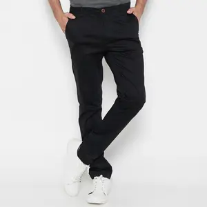 M231 Celana Panjang Pria Chino Pants Slim Fit Stretch Hitam C1091