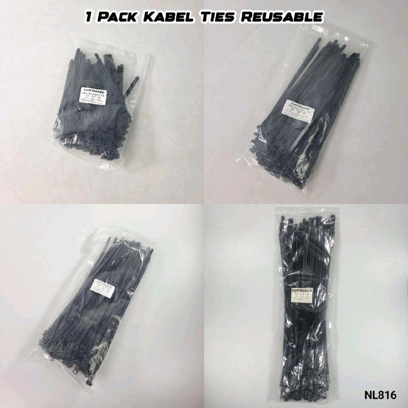 Kabel Ties Pengikat Barang Bisa Dibuka Dipakai Digunakan Ulang 25cm 30cm Tebal 8mm Klem Cable Reusable 100pcs 4