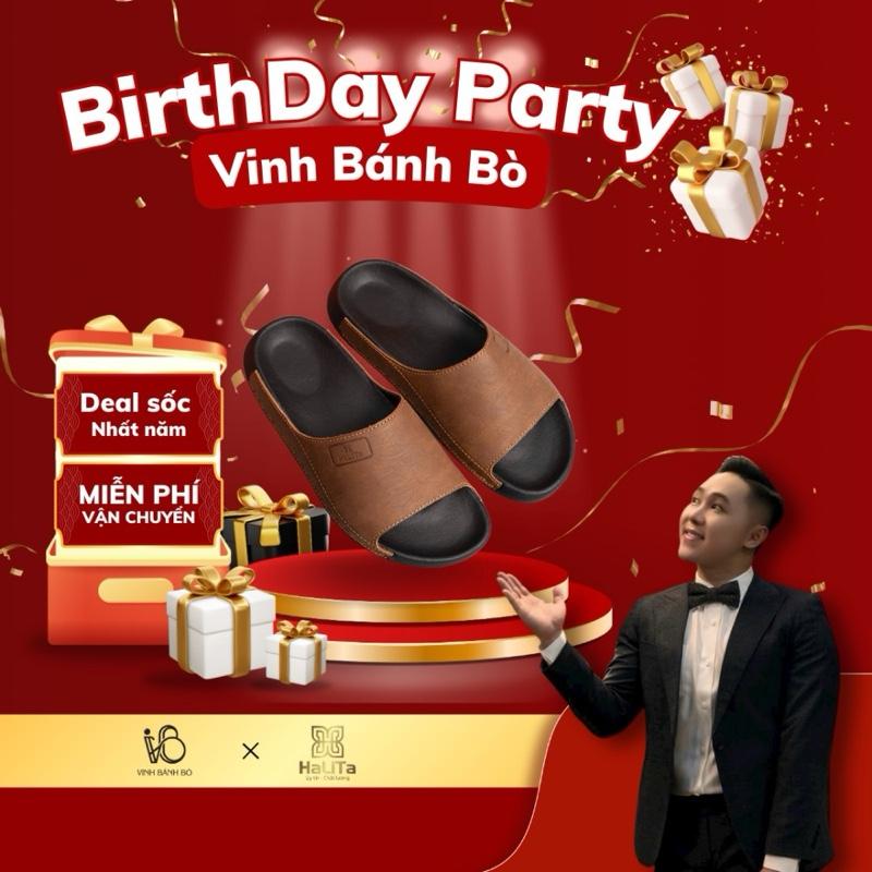 [Vinhbanhbo x Dép Công Thái Học ] - Bản Nâng Cấp , Da Bò Lưu Bút Cao Cấp HaLiTa, Đế Cao Su Vân Nhám Chống Trơn Trượt