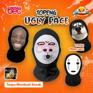 [BEC] Topeng Ugly Face Lucu | Masker Ekspresi Wajah Abstrak Unik Kreatif | Buff Masker Motif Meme Lucu | Fullprinting 3D/Masker Prank