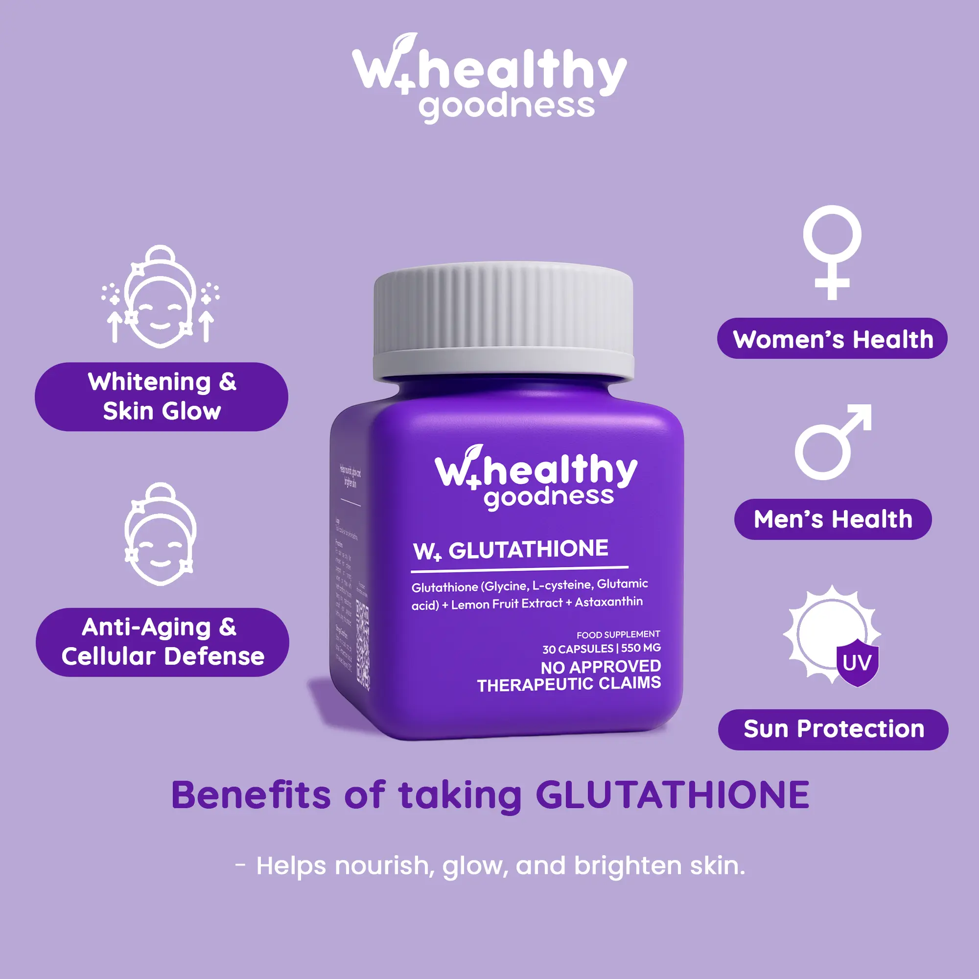 W+ Healthy Goodness W+ Glutathione 550mg 30 Capsules | Skin Lightening, Anti-aging and Cellular Defense for Skin - TikTok Shop Philippines W+ Healthy Goodness W+ Glutathione 550mg 30 Capsules | Skin Lightening, Anti-aging and Cellular Defense for Skin - TikTok Shop Philippines