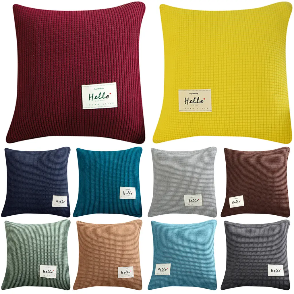 YO- Cushion Cover Modern Pillow Case Lightweight Excellent Workmanship Cushion Cover Eye-catching Practical Thickened Sofa Pillow Cover for Bedroom Nice-looking