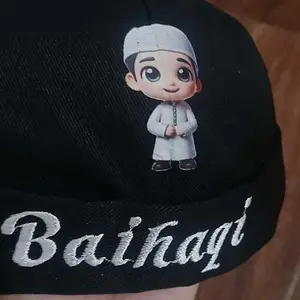 Peci miki hat anak free bordir nama untuk usia 1/8thn Kopiah Songkok Muslim Kain