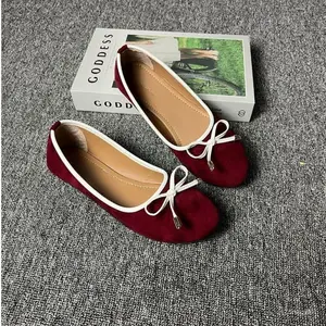 Arvy Sepatu Flatshoes Wanita Motif Pita Kekinian luxia  flat  shoes flat  shoes  maroon  burgundy