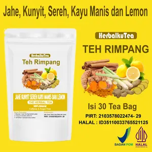 Teh Sereh Kunyit Jahe Kayu Manis dan Lemon Isi 30 Tea Bag Minuman Herbal Instant
