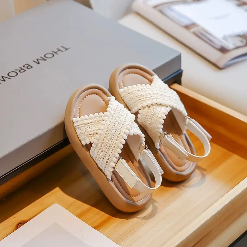 [Brandedbaby] 21-37 Sandal Casual Anak Perempuan Sandal Slop Anak Slip On Tali Velcro Sepatu Fashion Kaki Nyamain 4