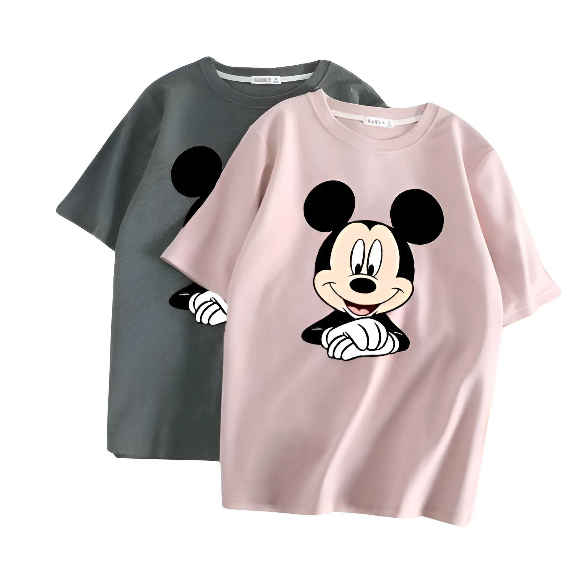 Kaos Wanita Mickey Mouse Lipat Tangan Ukuran XS-5XL Bahan Katun Combed 30s Premium Atasan Baju Oblong Distro Oversize Tshirt Tee Polos Pendek Panjang Santai Cewek Dewasa