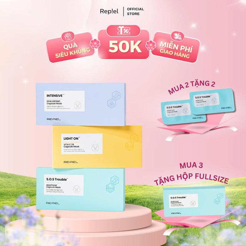 [HỘP 4 VIÊN] Mặt nạ Bio Cellulose - Mặt nạ phôi dừa lên men sinh học Capsule Mask REPIEL