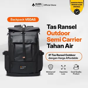 ALBA PROJECT - Backpack Vegas - Tas Ransel Laptop Kerja Sekolah Pria Wanita Waterproof Traveling Hiking Gunung