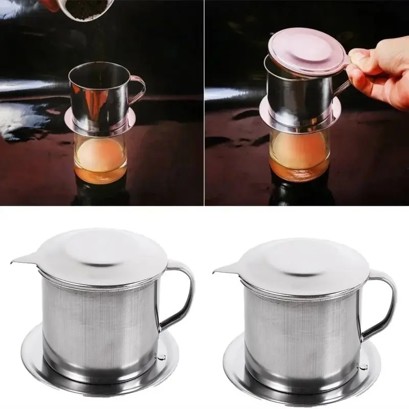 Bộ Lọc Nhỏ Giọt Cà Phê Bằng Thép Không Gỉ, Thiết Kế Tiện Lợi, Cầm Tay, Bền, Máy Pha Cà Phê Việt Nam, Dụng Cụ Pha Cà Phê Dễ Phối Đồ Thích Hợp Sử Dụng Trong Văn Phòng, Có Thể Được Sử Dụng Để Pha Cà Phê 3