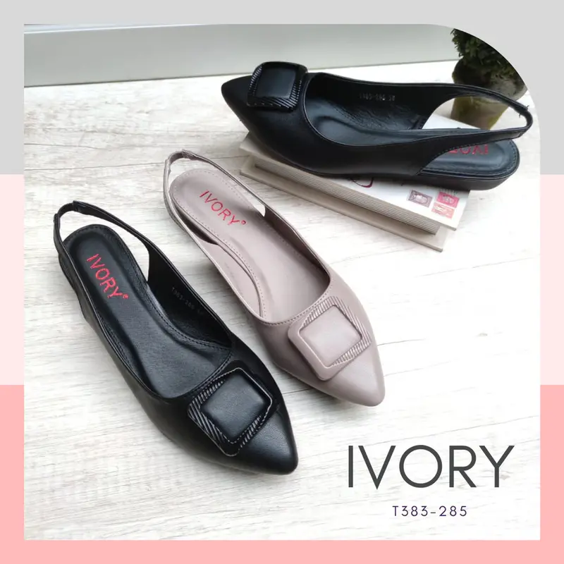 IVORY Sepatu Flat Wanita Terbaru Tali Belakang TS383-285 0