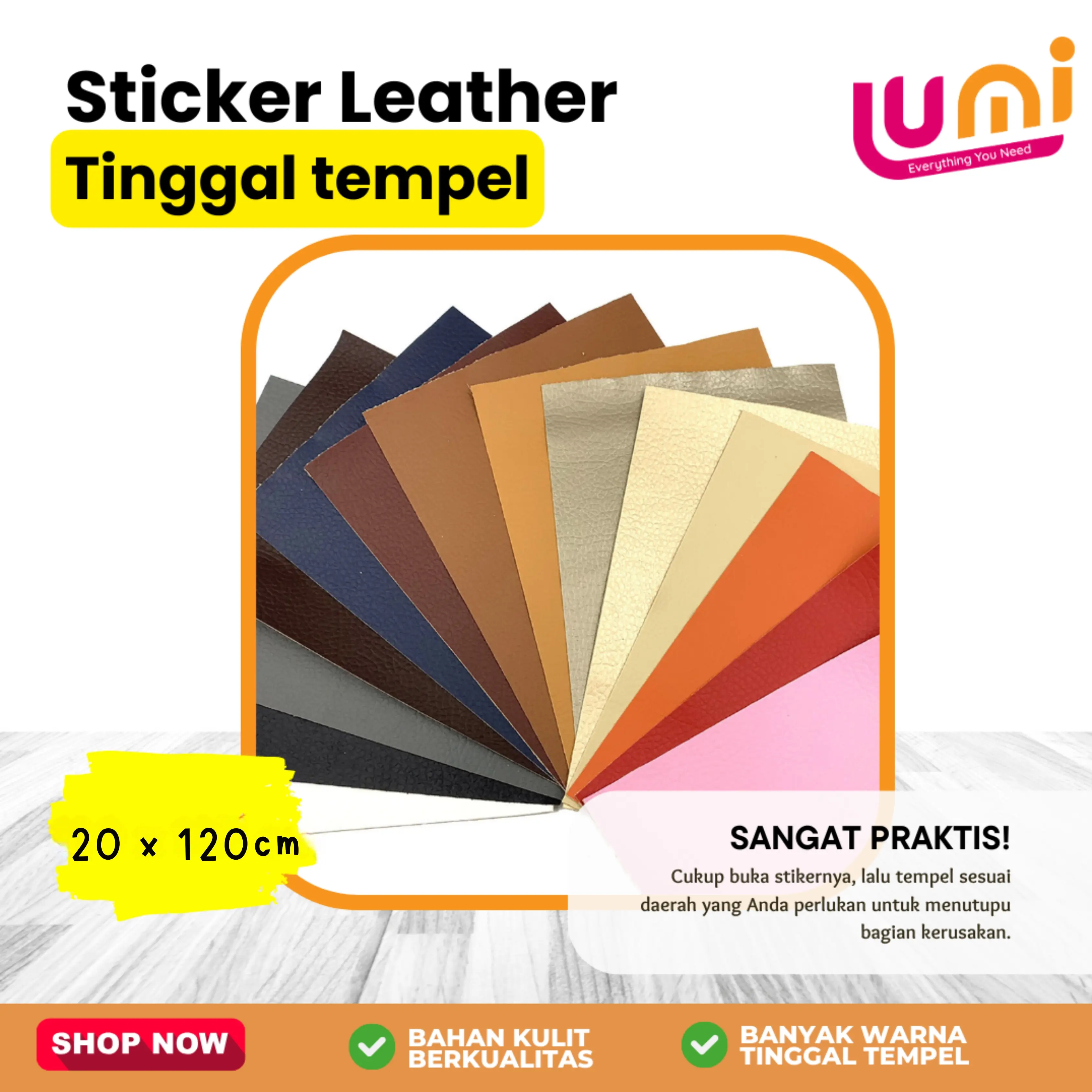 Sticker Stiker leather bahan kulit berkualitas import untuk sofa Jok Mobil dan Furniture lainya
