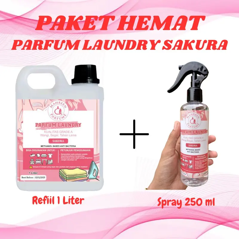 Paket Hemat Parfum Laundry 1 Liter + 250ml Kemasan Spray 0