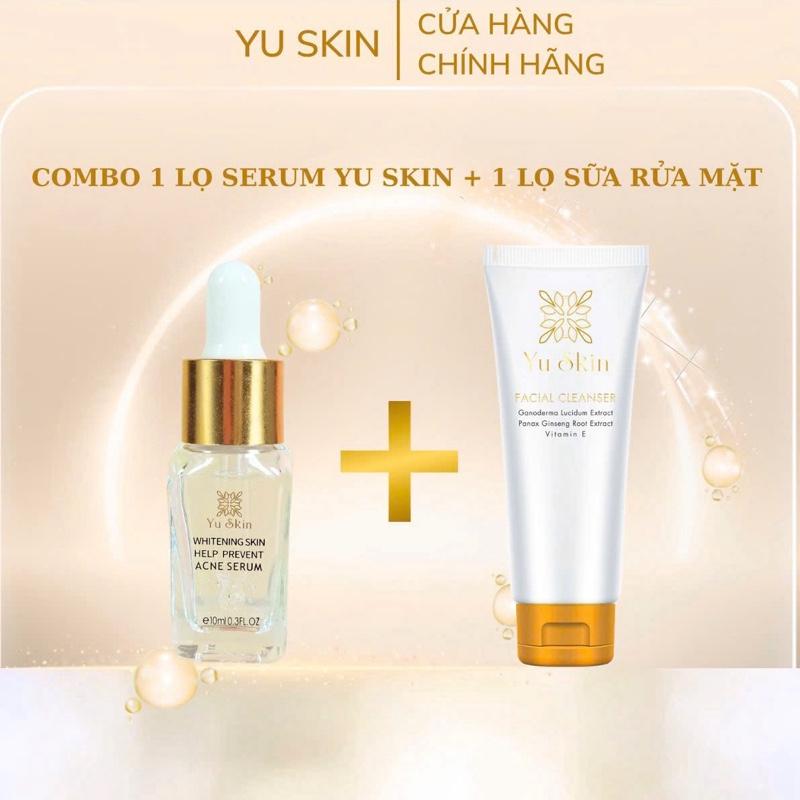 COMBO 2 MÓN DÀNH CHO DA MỤN YU SKIN SKIN bao gồm Sữa rửa mặt 100ml + Serum mụn 10ml Skincare