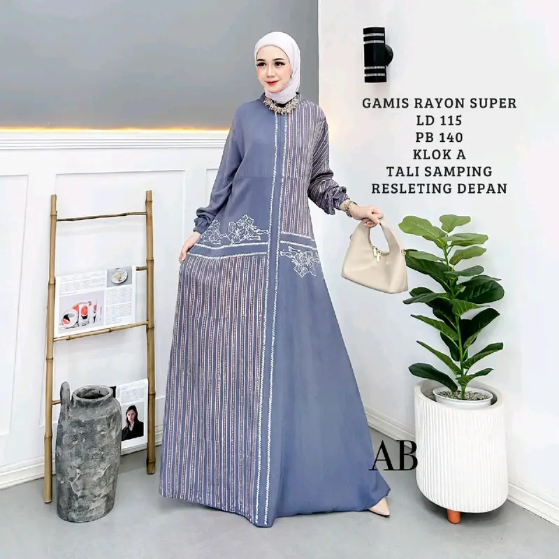 Gamis Rayon Cap Malaman Dress Muslim 4