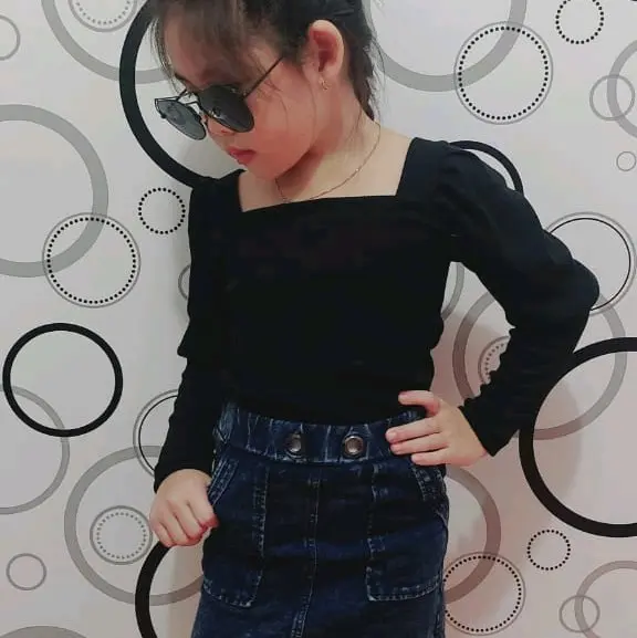 Atasan anak prempuan model lengan panjang/atasan anak prempuan model tangan balon Fashion Perempuan 4