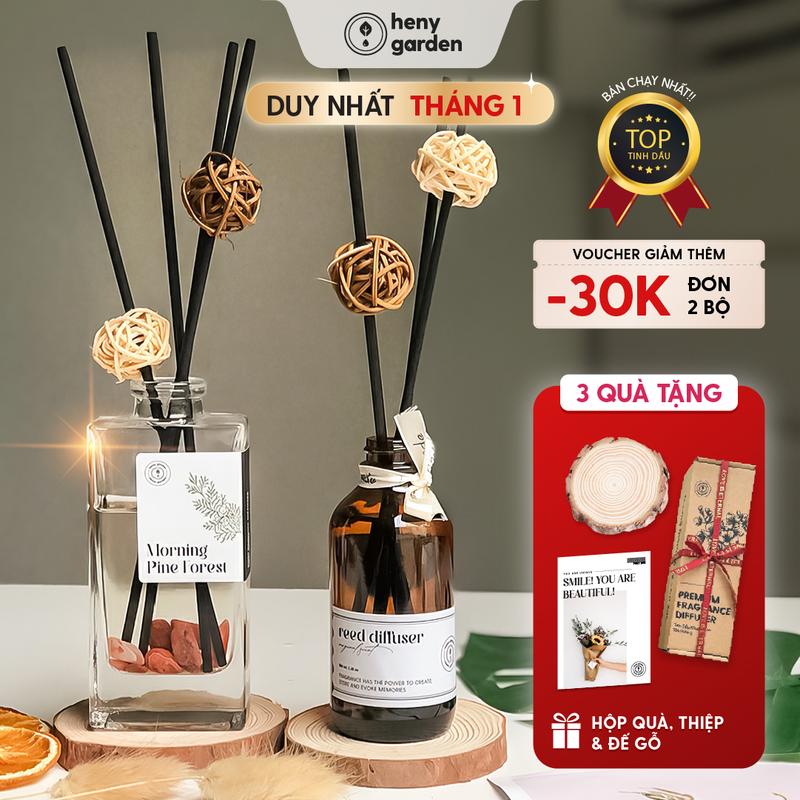  Bộ Tinh Dầu Thơm Phòng Khuếch Tán Cắm Que HENY GARDEN Mùi Hương Thư Giãn Phù Hợp Từ 10-30m2 thời gian sử dụng lâu 2-4 tháng 