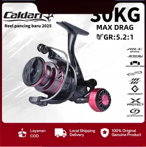 Caldari Reel Pancing Semua Logam HB500-7000 12BB 5.2:1 8kg Max Pull Gulungan Pancing Lempar Joran Pancing Putar Laut Jarak Jauh Alat